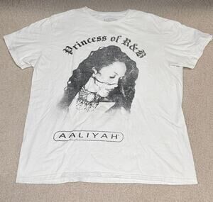 Aaliyah Princess of R&B Graphic T Shirt XL White